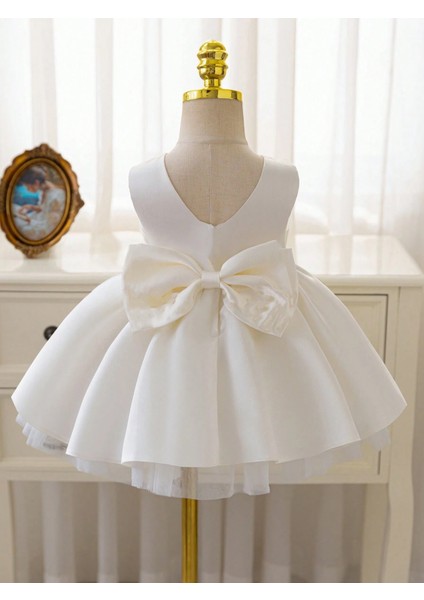 Kız Bebek Seda Model Ekru Doğum Günü Elbise modelleri