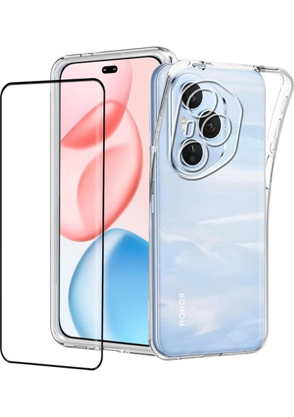 Honor 400 Pro Kılıf Süper Tpu Silikon Kapak + Tam Kapatan Pet Ekran Koruyucu
