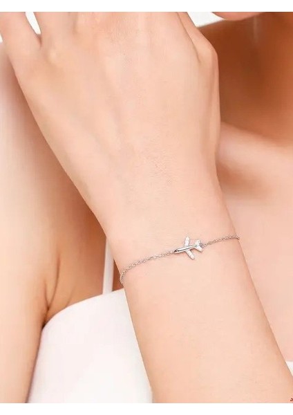Minimal Uçak Model Kadın Gümüş Bileklik fiyatları
