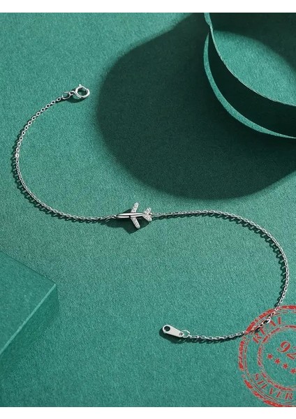 Minimal Uçak Model Kadın Gümüş Bileklik modelleri