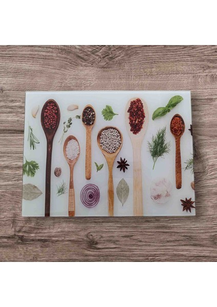 30X40 cm Cam Kesme Tahtası Lastik Ayaklı Şık ve Kullanışlı