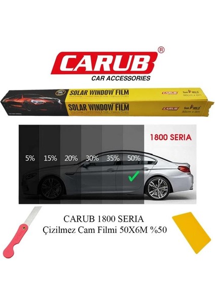 Çok Açık Siyah Çizilmez Seri A Cam Filmi 50CM x 6 M fiyatları