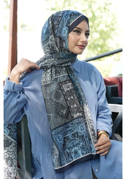 Etnik Desen Lacivert Soft Pamuk Şal fiyatları