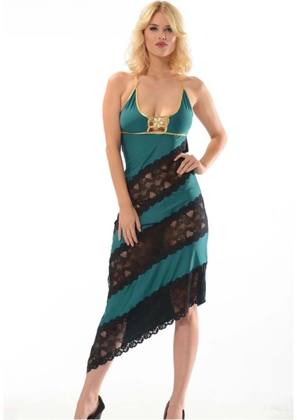 Yeşil Dantel Gecelik - 219