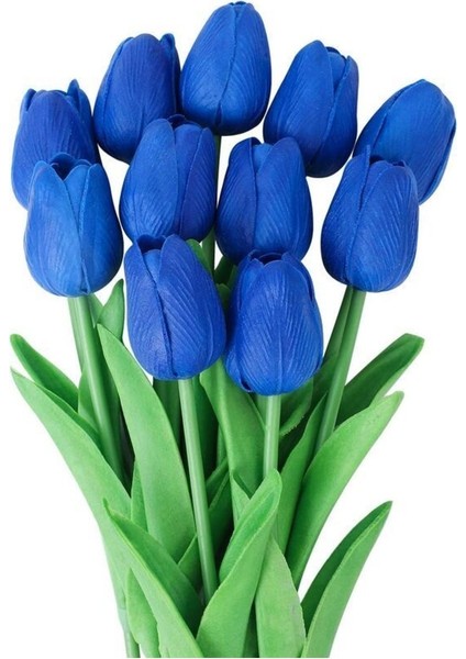 16’lı Yapay Mavi Islak Lale Demeti Gerçekçi Dokulu, Dekoratif Çiçek,nişan,ev ve Ofis Süslemesi fiyatları