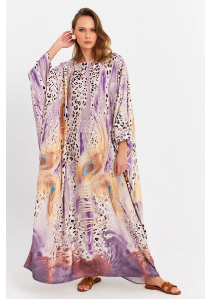 Kadın Multi İpek Kaftan Elbise MALO4010