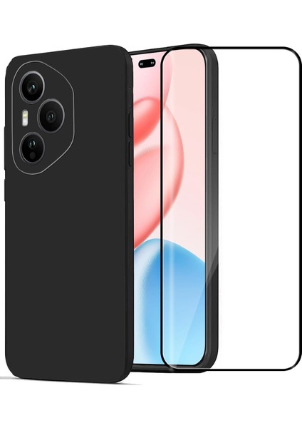 Honor 400 Pro Kılıf First Soft Tpu Silikon Kapak + Tam Kapatan Pet Ekran Koruyucu