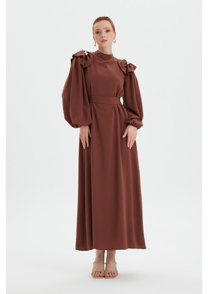 Kahverengi Mia Elbise
