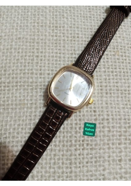 Zarif Tasarım Koyu Kahve Renk Retro Vintage Kadın Kol Saati 0021