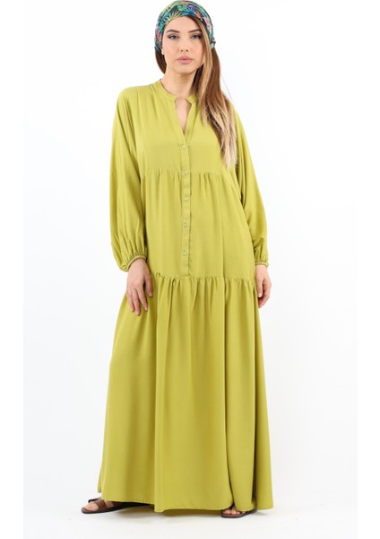 Prive Kadın Base %100 Viskon Yağ Yeşili Maksi Boy Yazlık Elbise indirimleri