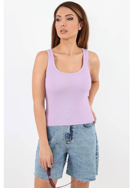 Kadın Cotton Premium 4’lü Set Mavi, Lila, Somon, Çağla Yeşili Pamuklu Basic Fitilli Atlet modelleri