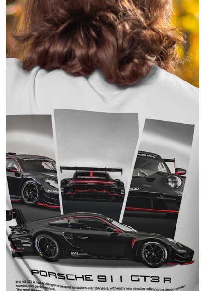 Unisex Porsche 911 Gt3 R Baskılı Oversize Tshirt modelleri