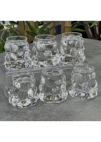 6'lı Set Isıya Dayanıklı Borosilikat Cam Bardak | Kahve ve Sunum İçin Şık Bardak | Üzüm Desenli Cam Bardak 75 ML fırsatları