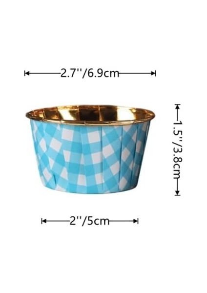 Cupcake/muffin /suffle Kek Kapsülü Mavi Desenli 50 Li fiyatları