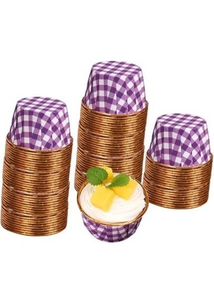 Cupcake/muffin /suffle Kek Kapsülü Mor Desenli 50 Li fiyatları