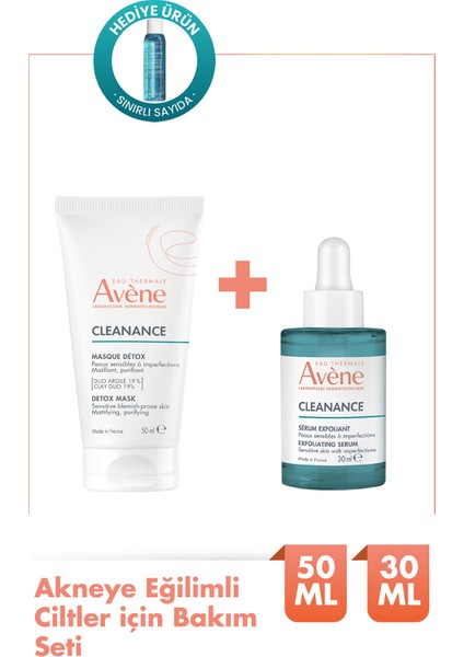 Cleanance Kil Maskesi 50ML + Aha Serum 30ML Lekeler ve Kusurlara Karşı Set