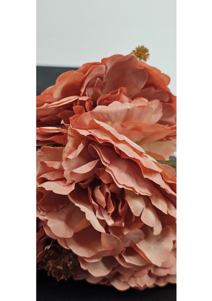 Koca Kafalı Lotus Çiçeği Şeftali Tonlu Turuncu 42 cm Ev Dekor modelleri