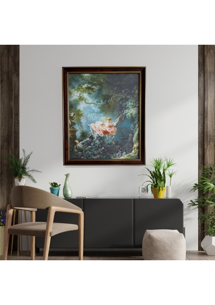 Jean Honore Fragonard (Salıncak 1767) Çerçeveli Klasik Vintage Duvar Tablo modelleri