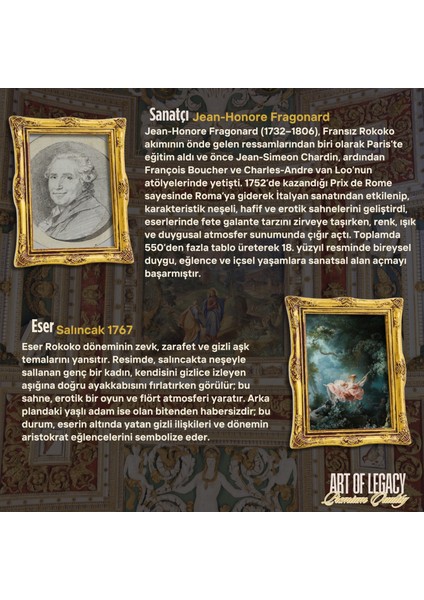Jean Honore Fragonard (Salıncak 1767) Çerçeveli Klasik Vintage Duvar Tablo fırsatları