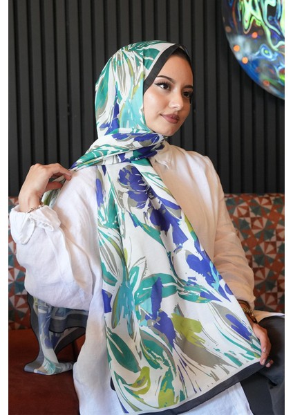 Zambak Çiçek Desen Yeşil Soft Pamuk Şal fiyatları