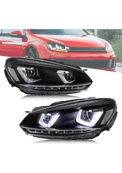 Volksvagen Golf 6 2009-2012 Çift U Ledli Ön Far