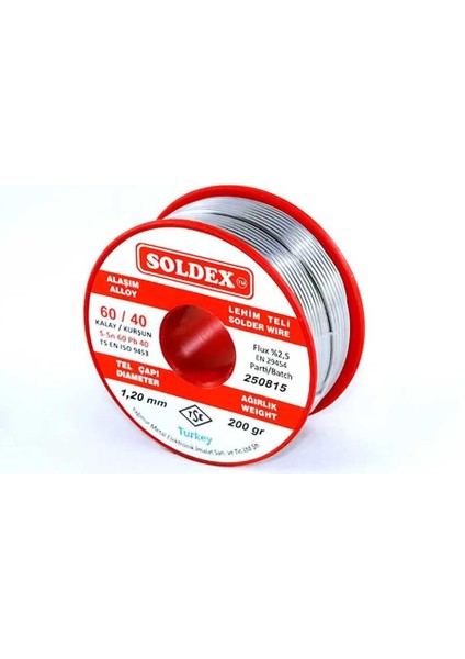 60-40 Lehim Teli 200 Gr 0,50 mm - Sn:60 / Pb:40