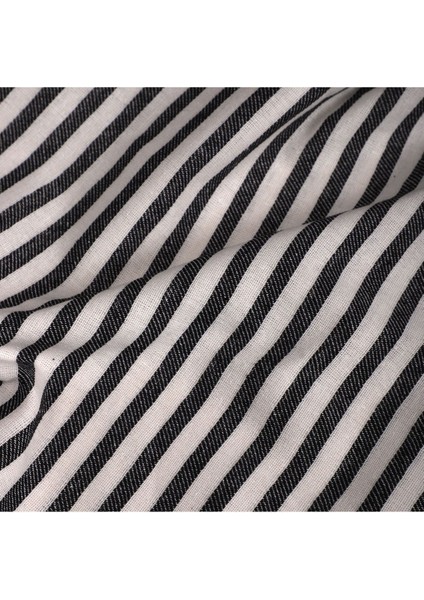 Siyah Çizgili Keten Kumaş- Yıkanmış Keten Kumaş 100X230CM fiyatları