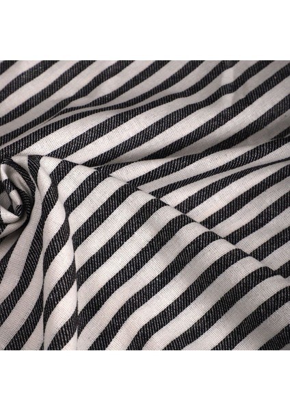 Siyah Çizgili Keten Kumaş- Yıkanmış Keten Kumaş 100X230CM modelleri