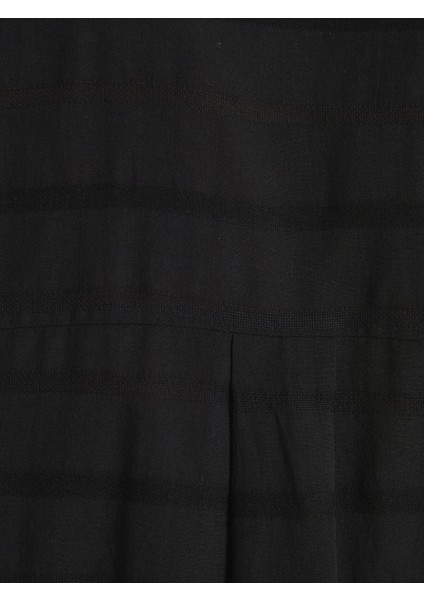 Lcw Vision Siyah Kendinden Desenli Uzun Kollu Oversize Kadın Gömlek fırsatları