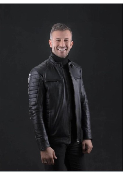 Hakiki Deri Mont Cepli Fermuarlı Casual Erkek Deri Ceket