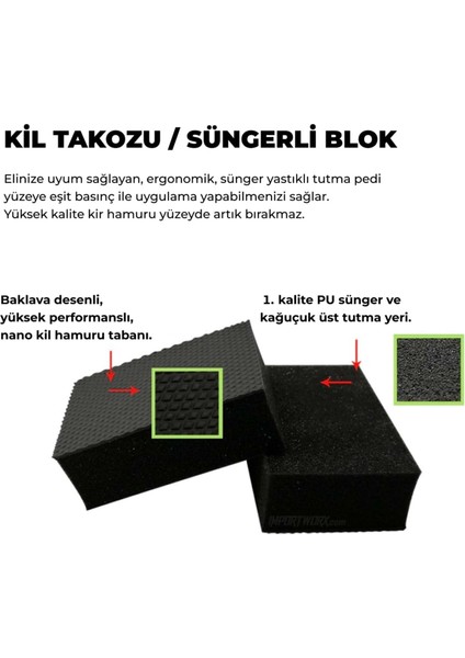 Süngerli Kil Bloğu 10X6 cm (Siyah) - Clay Pad Sponge Block modelleri