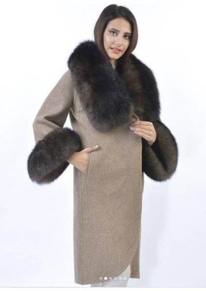 Hakiki Deri Açık Kahve Kadın Kürk Ceket Mont %100 Orijinal Deri fırsatları