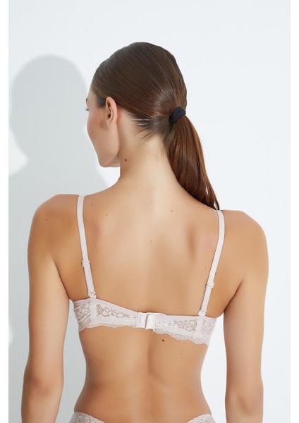 Dolgusuz B Cup Dantelli Sütyen Pudra modelleri