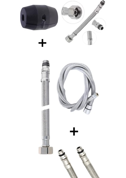 Berber Tipi Spiralli El Duşu Başlığı Seti + Batarya | Mutfak, Kuaför, Evye Uyumlu Su Tasarruflu indirimleri