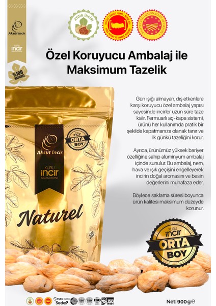 Orta Boy 900 gr Gold Doypack Kuru İncir – Aydın İnciri fiyatları