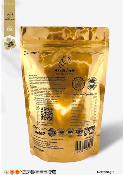 Orta Boy 900 gr Gold Doypack Kuru İncir – Aydın İnciri indirimleri