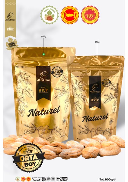 Orta Boy 900 gr Gold Doypack Kuru İncir – Aydın İnciri