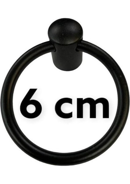 Siyah Halka Sarkaç Metal Kulp Çap 60 mm Mobilya Dolap Çekmece Vestiyer Kulpları (2 Adet) modelleri