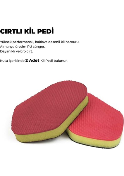 Yedek Cırtlı El Kil Pedi (2 Adet) 12X8 cm - Aplikatör Clay Pad Sponge Block modelleri