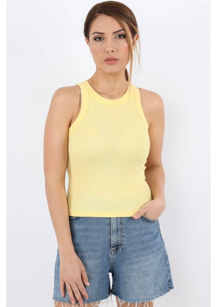 Kadın 3’Lü Premium Pamuklu Fitilli Sarı Çağla Yeşili Mavi Atlet modelleri