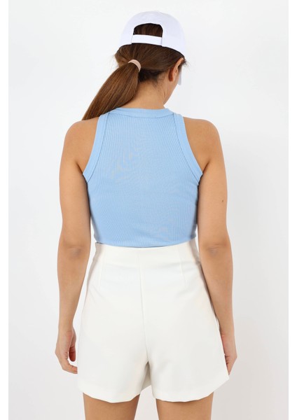 Kadın 3’Lü Premium Pamuklu Fitilli Sarı Çağla Yeşili Mavi Atlet