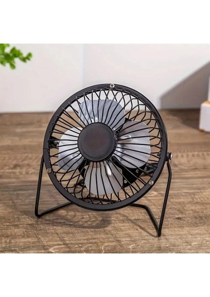 Masaüstü Metal Siyah USB Fan Masa Üstü Vantilatör Serinletici Mini Vantilatör Fan Mini Klima 14CM