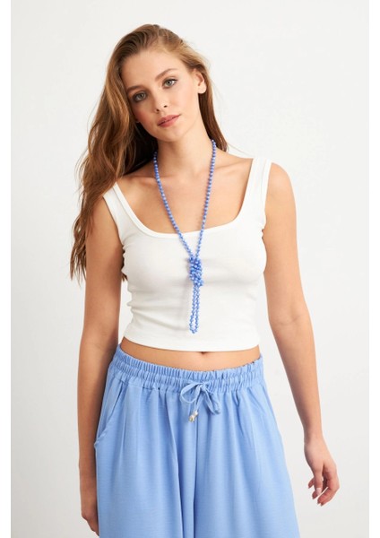 Kadın Ekru Basic Crop Atlet TOP06 fiyatları