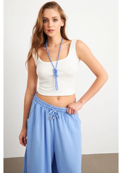 Kadın Ekru Basic Crop Atlet TOP06 modelleri