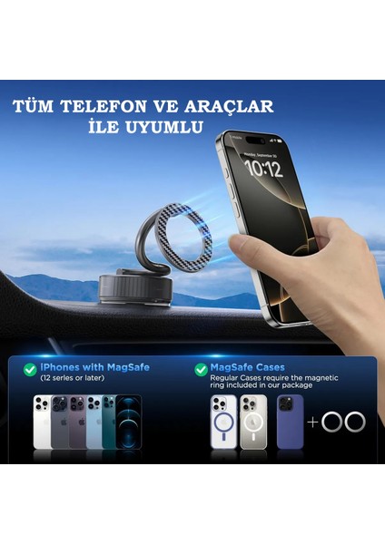 360° Dönebilen, Kilitli Vakumlu Yüksek Kalite Premium Magsafe Telefon Tutucu indirimleri
