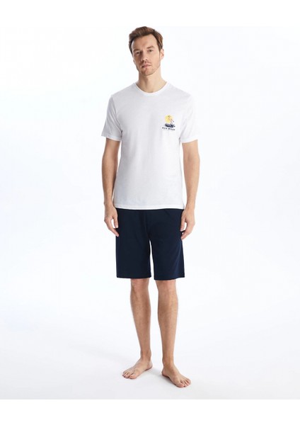 Lc Waıkıkı Lacivert Standart Kalıp Erkek Şortlu Pijama Takımı