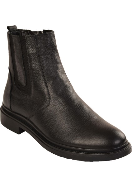 Erkek Içi Kürklü Fermuarlı Deri Casual Bot