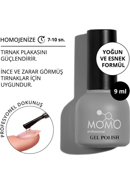 Kalıcı Oje Rubber Base Coat 9 ml Çok Renkli Salon Kullanımı için