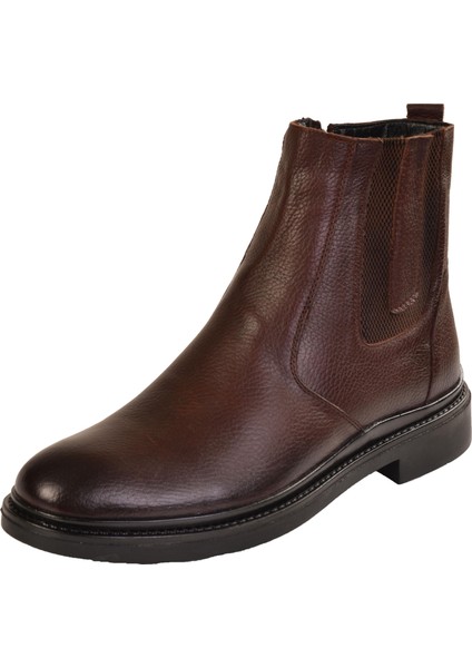 Erkek Içi Kürklü Fermuarlı Deri Casual Bot