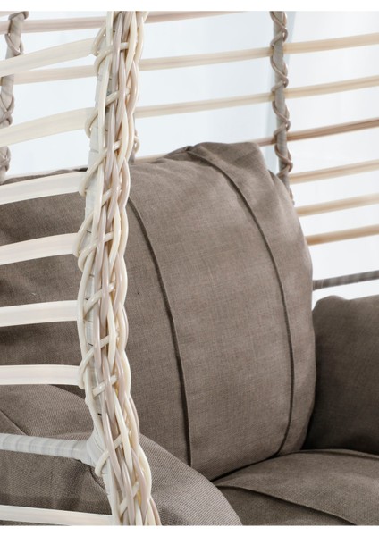 Beyaz Rattan Örgü Fındık Model Hamak Bahçe Salıncağı Balkon, Teras, Bahçe Mobilyası modelleri